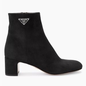 PRADA Suede Ankle Boots Black 40